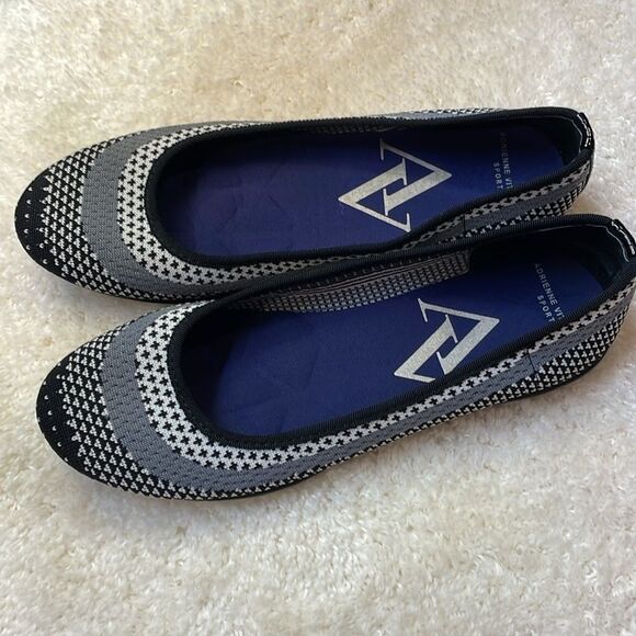 Adrienne Vittadini Womens Sport Knit Ballet Flats Gray Patterned Shoes Sz 8.5 - Picture 4 of 8